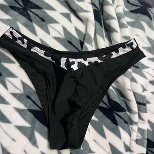 Black and White Women's Swim Bottom